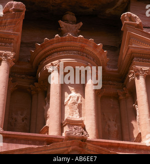 Dettaglio del Tesoro Petra Giordania Foto Stock