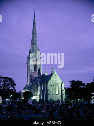 St Margarets chiesa al crepuscolo. Bodelwyddan. Galles del nord Foto Stock