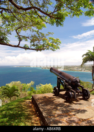 Il cannone a Fort King George - Scarborough, Tobago Foto Stock