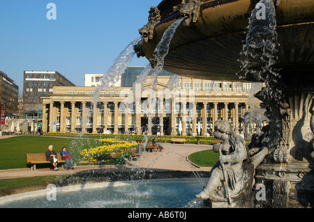 Quattro fiume fontana Schlossplatz Stuttgart Baden Württemberg Germania Foto Stock