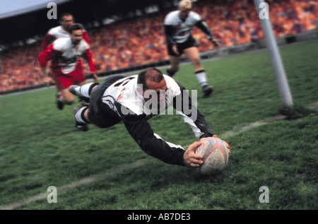 Prova di rugby Foto Stock