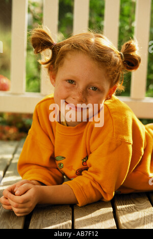 Ragazza con pigtail Foto Stock