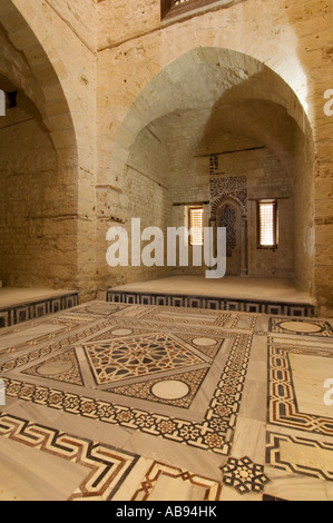 Qaitbay Fort sull isola di Pharos sulla costa mediterranea, Alessandria, Egitto Foto Stock