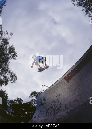 Libertà piloti lo skateboard Foto Stock