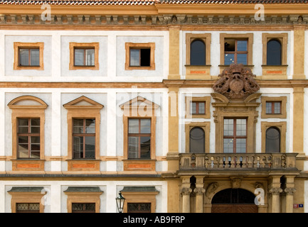 Dettaglio della Toscana Palace (1691), Piazza Castello, Praga, Repubblica Ceca Foto Stock