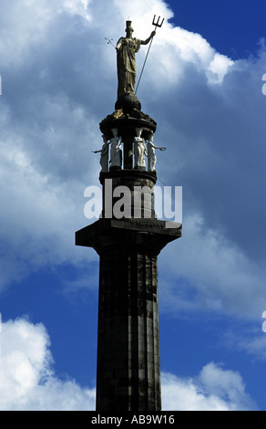 Britannia monumento, un monumento al Lord Nelson la vittoria a Trafalger, Great Yarmouth, Norfolk, Regno Unito. Foto Stock