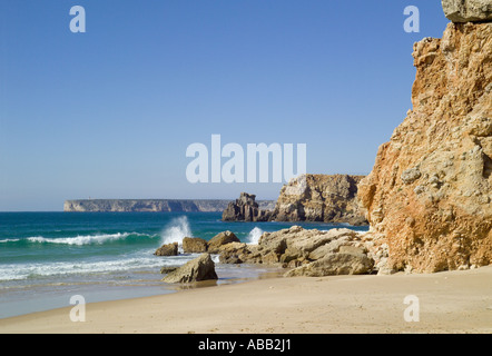 Il Portogallo, Algarve occidentale, Praia do Tonel beach, Sagres Foto Stock