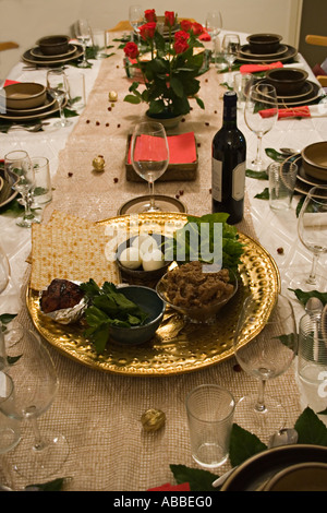 Stock Foto della Pasqua ebraica Holiday Dinner Table Foto Stock