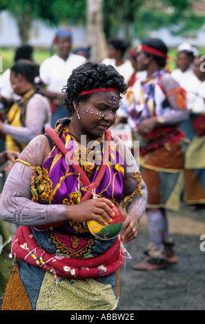 Balli tradizionali, Ejagham tribù, Buea, Camerun Foto Stock