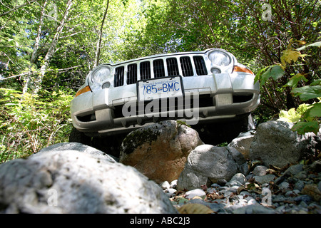 Jeep offroad viaggio in British Columbia, Canada Foto Stock