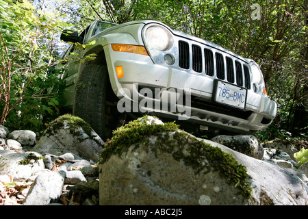 Jeep offroad viaggio in British Columbia, Canada Foto Stock