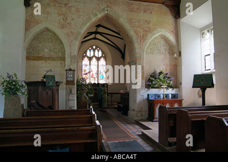 Jane Austen nasce a Steventon il suo padre era Rettore del 12 secolo la chiesa di San Nicola Steventon Hampshire England Regno Unito Foto Stock