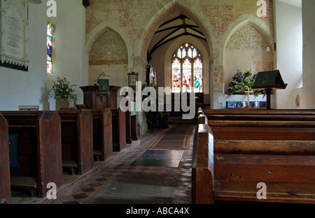 Jane Austen nasce a Steventon il suo padre era Rettore del 12 secolo la chiesa di San Nicola Steventon Hampshire England Regno Unito Foto Stock