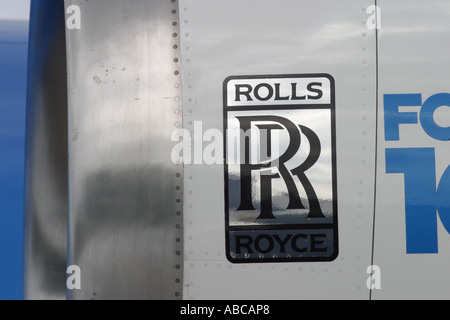 Rolls Royce aero engine Tay jet motore su un Fokker 100 aereo di linea Foto Stock