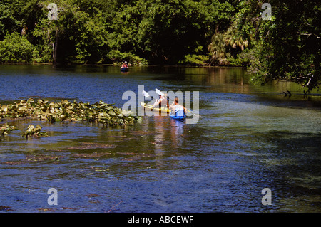 Florida kayak area di Orlando Wekiwa Springs State Park acqua dolce primavera la natura naturale ricreativo sport Foto Stock