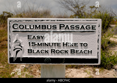 Grand Turk isola il passaggio di Columbus escursionismo segnavia tci Caraibi orientali Foto Stock