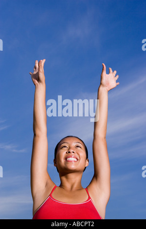 Donna stretching Foto Stock