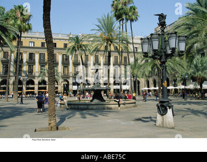 La Plaça Reial, Barcellona, Spagna Foto Stock