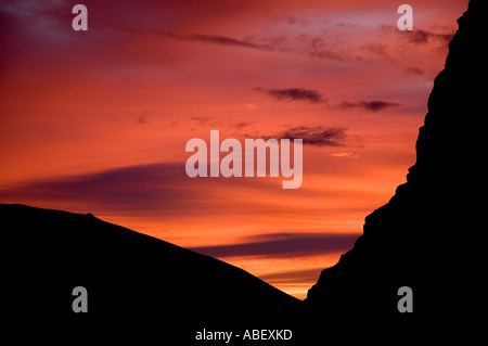 Sunrise colori nel parco nazionale Los Glaciares vicino a El Chalten Village, Santa Cruz, Patagonia, Argentina Foto Stock