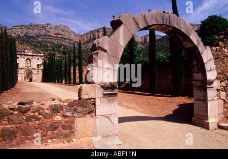 Priorat .Scala dei monastero certosino, Morera de Montsant. , Provincia di Tarragona.Catalogna. Spagna Foto Stock