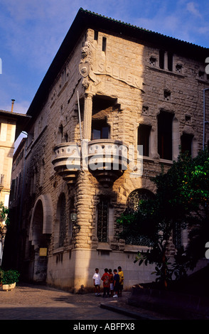 Il modernista Banco de Soller. Plaza de la Constitucio. Soller Maiorca. Isole Baleari.Spagna Foto Stock