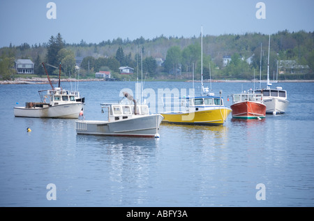 Lobster barche in un porto del Maine Foto Stock