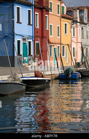 Case colorate di Burano Venezia Italia Foto Stock