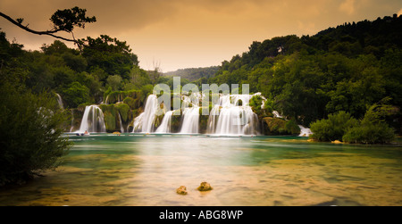 Parco nazionale di Krka Waterfalls, Dalmazia, Croazia Foto Stock