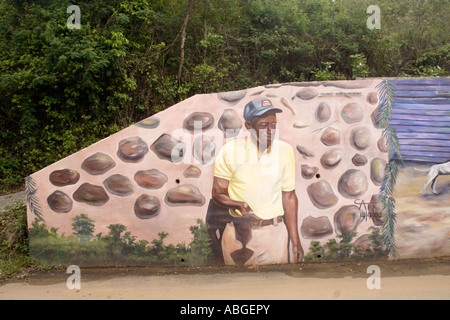 Olonzo 'Bobby' Freeman murale di Tortola Foto Stock