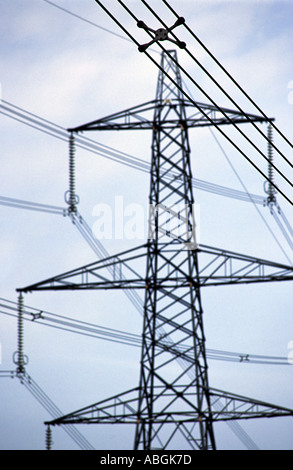 275.000 volt torre di sospensione pilone, Sizewell, Suffolk, Regno Unito. Foto Stock