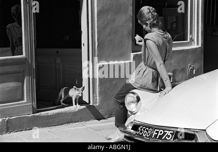 Parisienne ragazza con fox Foto Stock