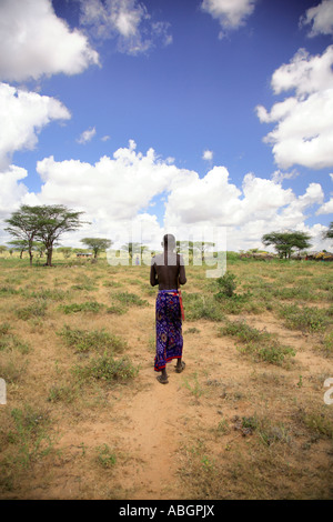 Capo tradizionale della tribù Samburu Kenya Foto Stock