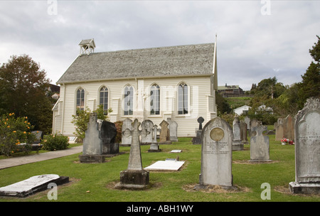 RUSSELL Bay of Islands Isola del nord della Nuova Zelanda può anglicane Baia delle Isole Chiesa Parrocchiale risalente al 1836 Foto Stock