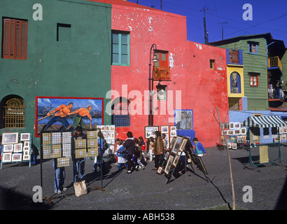 L'artista quarti su El Caminto a La Boca district Buenos Aires Foto Stock