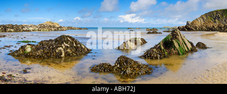 Lee Bay presso il villaggio sul mare di Lee nelle vicinanze del Ilfracombe sulla North Devon Coast del patrimonio, Devon, Inghilterra Foto Stock