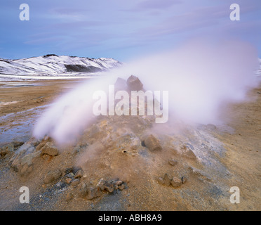 Leirhnukur hot springs Lago Myvatna Islanda Foto Stock