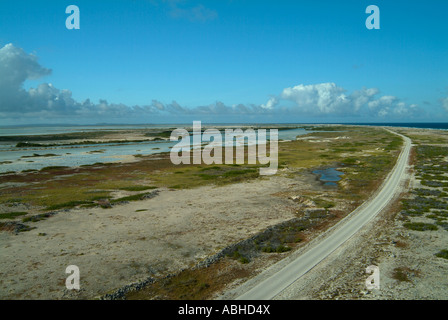 Vista su Bonaire dal Willemstoren faro ad estremità sud Foto Stock