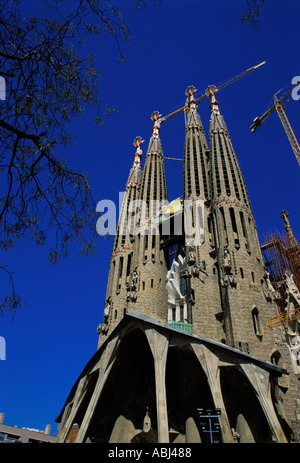 Barcellona, Sagrada Familia chiesa in costruzione. Data di scatto aprile 2004 Foto Stock