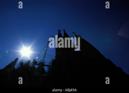 Barcellona, Sagrada Familia chiesa in costruzione. Data di scatto aprile 2004 Foto Stock