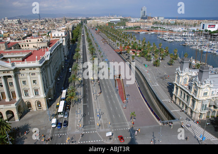 Vista panoramica del Passeig de Colom Barcellona Barça Barça Catalogna Catalogna Catalogna Costa Brava España Spagna Europa Foto Stock