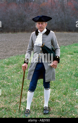 Il vecchio patriota rivoluzionario la rievocazione di guerra Patriot s Day 2002 Concord Massachusetts USA Foto Stock