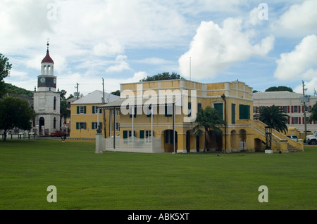 Il Customs House e Steeple Building, Christiansted, St Croix, Isole Vergini Americane Foto Stock