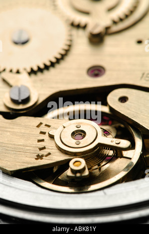 Dettaglio di orologio da tasca movimento Foto Stock