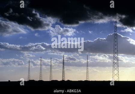 La BBC World Service trasmettitori radio. Orfordness, Suffolk, Regno Unito. Foto Stock