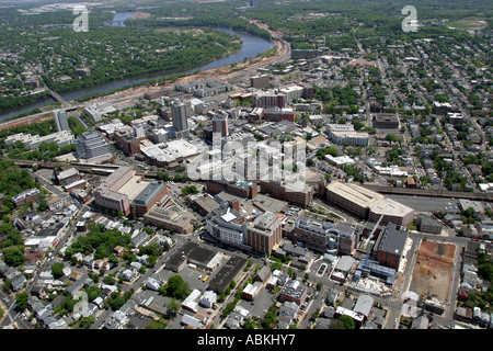 Vista aerea della città di New Brunswick, New Jersey, U.S.A. Foto Stock