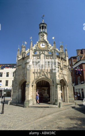 Storico mercato Chichester Croce è il fulcro centrale e nel cuore della città dove 4 strade croce,nel West Sussex,Inghilterra Foto Stock