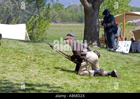 La guerra civile rievocazione storica vicino a Boise Idaho Foto Stock