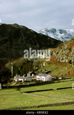 Regno Unito Inghilterra Cumbria Cappella Stile Lake District village in inverno Foto Stock