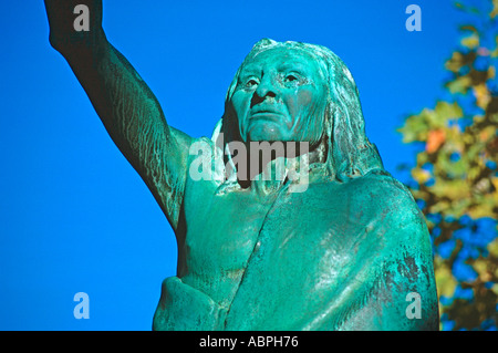 Statua di Capo Seattle a Seattle Washington STATI UNITI D'AMERICA Foto Stock