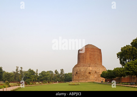 AAD78982 Sarnath stupa buddisti vicino Banaras Varanasi Uttar Pradesh, India Foto Stock